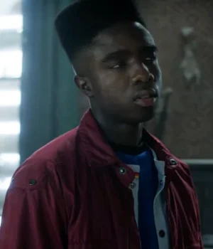  	Stranger Things S4 Lucas Sinclair Maroon Jacket