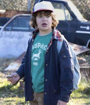  	Stranger Things Dustin Henderson Blue Denim Hooded Jacket