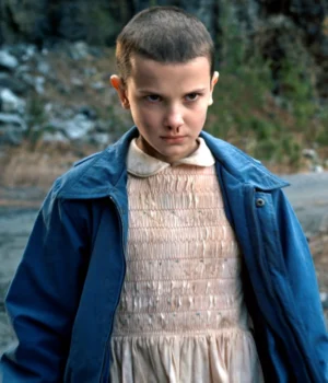  	Millie Bobby Brown Stranger Things Blue Jacket