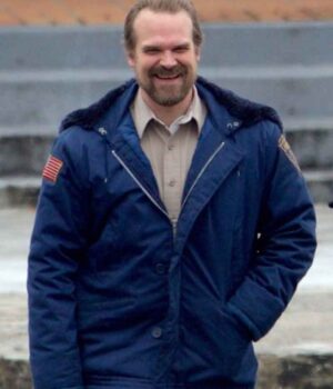  	David Harbour Stranger Things Shearling Jacket