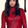  	The Umbrella Academy Jayme S03 Red Leather Jacket