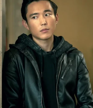  	Ben Hargreeves The Umbrella Academy S02 Black Leather Jacket