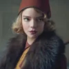  	Anya Tay­lor-Joy Peaky Blind­ers S05 Fur Collar Red Coat