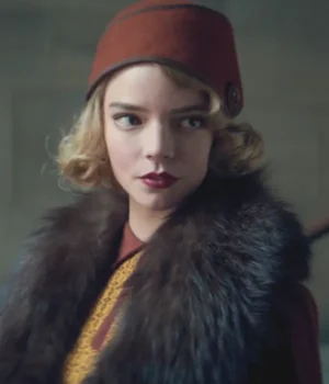  	Anya Tay­lor-Joy Peaky Blind­ers S05 Fur Collar Red Coat