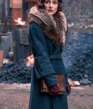  	Peaky Blinders S5 Ada Shelby Fur Collar Long Coat