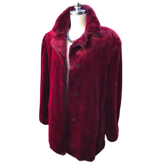 Nairobi Money Heist Fur Collar Maroon Shearling Jacket Nairobi Money Heist Fur Collar Maroon Shearling Jacket