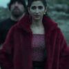 Nairobi Money Heist Fur Collar Maroon Shearling Jacket Nairobi Money Heist Fur Collar Maroon Shearling Jacket
