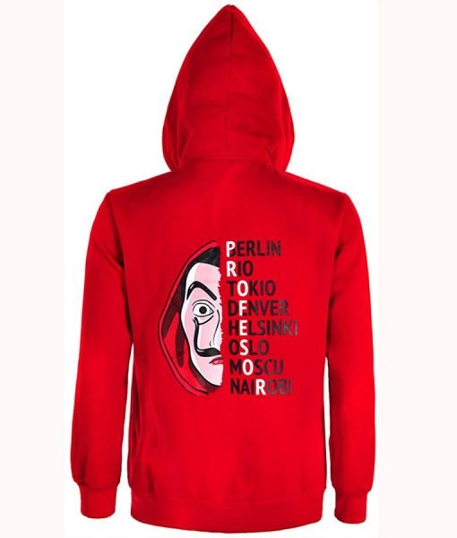 La Casa De Papel Money Heist Red Hooded Jacket La Casa De Papel Money Heist Red Hooded Jacket