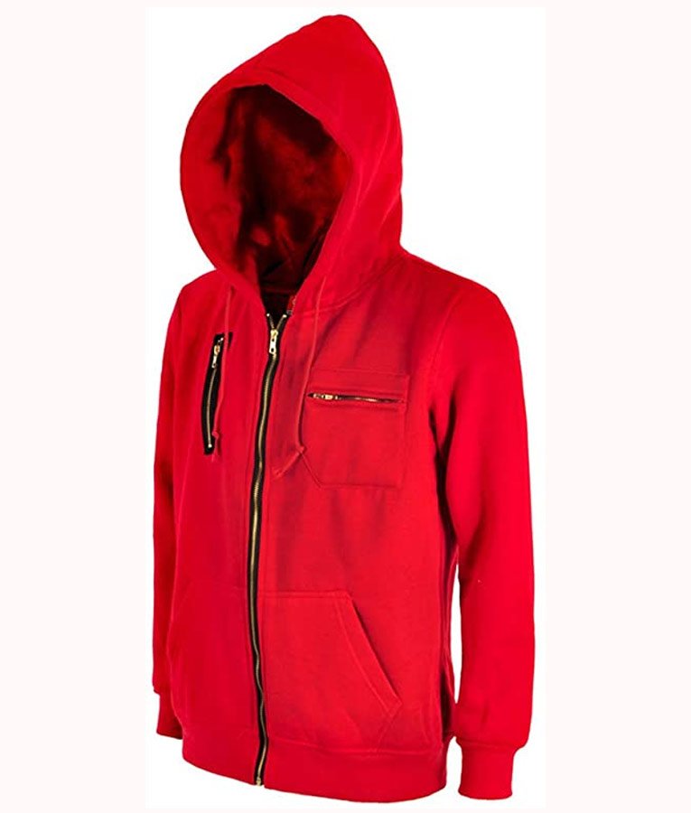 La Casa De Papel Money Heist Red Hooded Jacket La Casa De Papel Money Heist Red Hooded Jacket