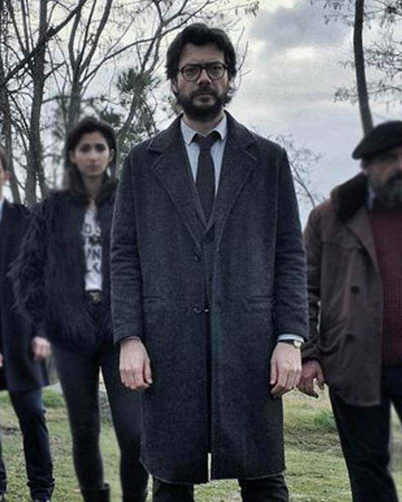El Professor Money Heist Wool Coat El Professor Money Heist Wool Coat