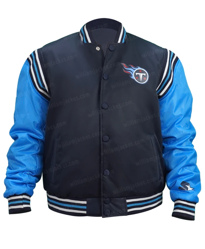 Tennessee Titans Varsity Blue Bomber Jacket Tennessee Titans Varsity Blue Bomber Jacket