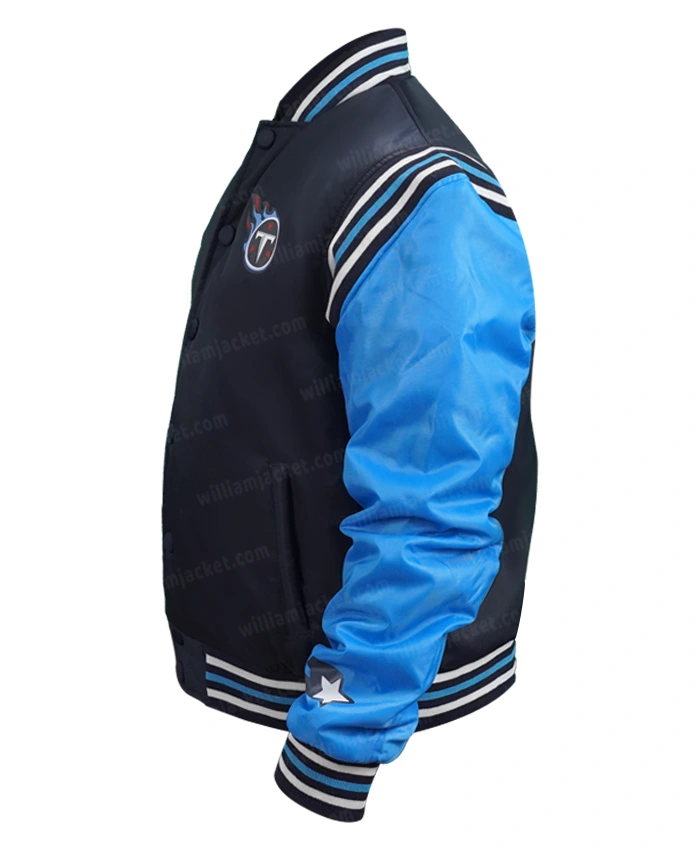 Tennessee Titans Varsity Blue Bomber Jacket Tennessee Titans Varsity Blue Bomber Jacket