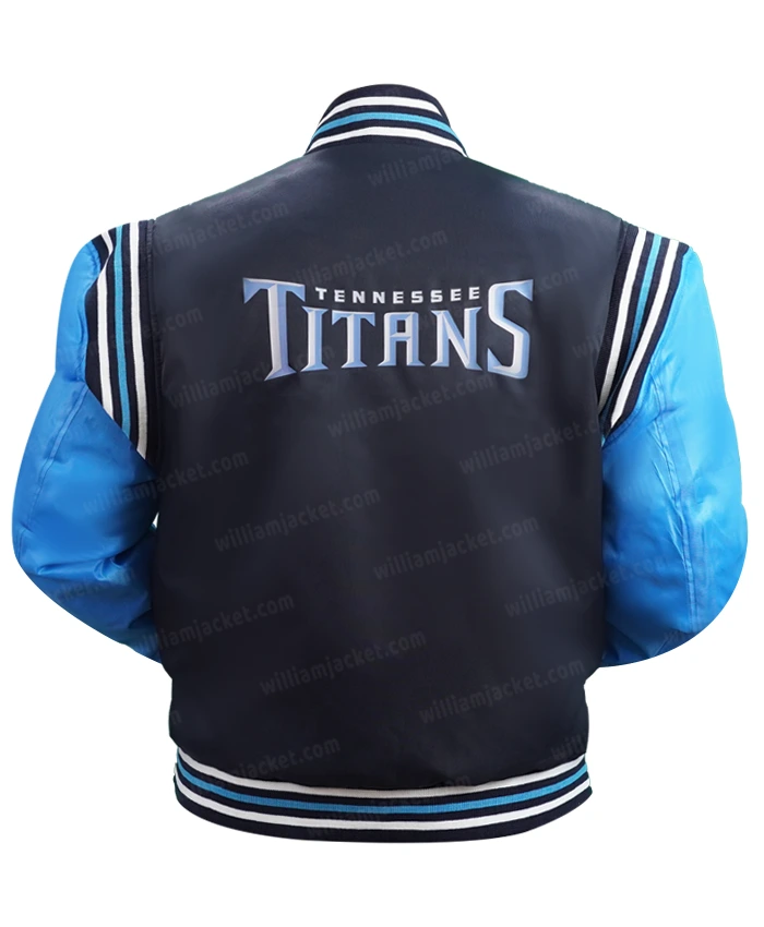 Tennessee Titans Varsity Blue Bomber Jacket Tennessee Titans Varsity Blue Bomber Jacket