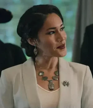 	Angela Blue Thunder Yellowstone S05 White Blazer