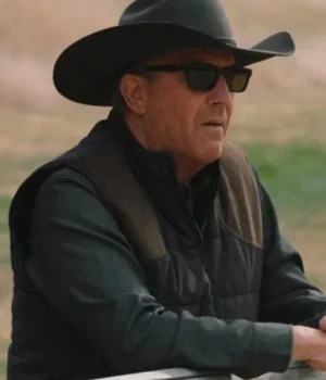  	John Dutton Yellowstone S05 Black Puffer Vest