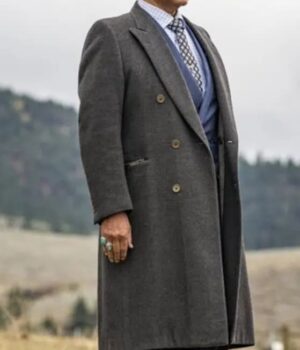  	Yellowstone Thomas Rainwater Long Wool Grey Coat