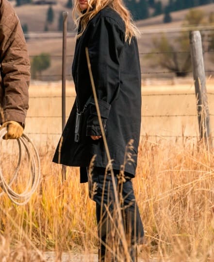 Yellowstone Piper Perabo Season 4 Cotton Black Long Coat Yellowstone Piper Perabo Season 4 Cotton Black Long Coat