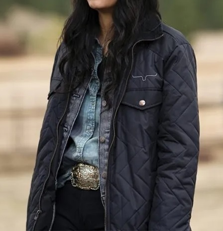 Yellowstone Avery S04 Black Cotton Quilted Jacket Yellowstone Avery S04 Black Cotton Quilted Jacket