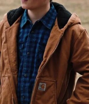 	Yellowstone S04 Tate Dutton Brown Hooded Bomber Jacket