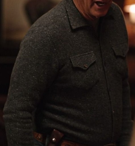 Yellowstone John Dutton S04 Wool Grey Cardigan Yellowstone John Dutton S04 Wool Grey Cardigan