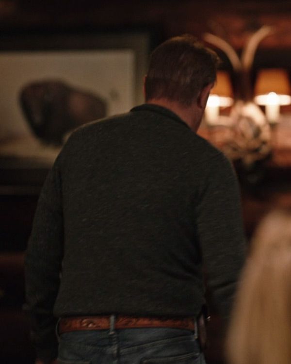 Yellowstone John Dutton S04 Wool Grey Cardigan Yellowstone John Dutton S04 Wool Grey Cardigan