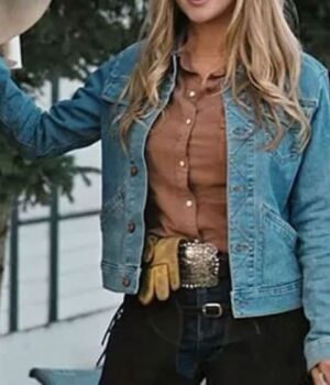  	Yellow-stone Hassie Harrison S04 EP04 Blue Trucker Jacket