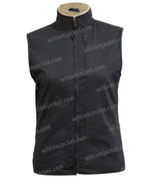  	Tanaya Beatty Yellowstone Shearling Fur Sherpa Denim Vest