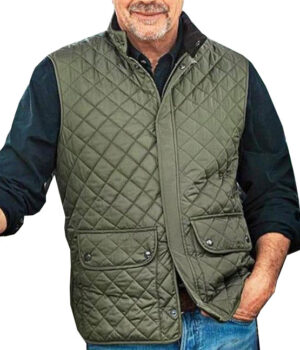  	Yellow-stone John Mens Green Quilted Parachute Vest