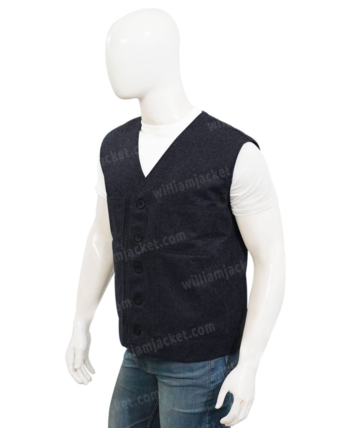 Kevin Costner Yellowstone Dark Grey Wool-Blend Vest Kevin Costner Yellowstone Dark Grey Wool-Blend Vest
