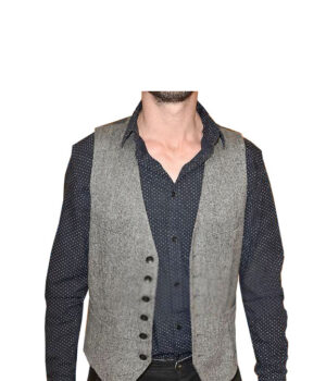  	Ryan Bingham Yellow-stone Wool Grey Award Show Vest