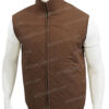  	Kevin Costner Yellowstone Cotton Quilted Brown Vest