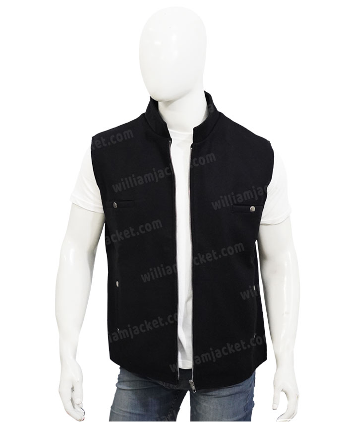 Cole Hauser Yellowstone Rip Wheeler Black Wool Vest Cole Hauser Yellowstone Rip Wheeler Black Wool Vest