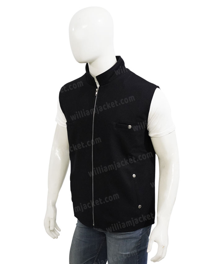 Cole Hauser Yellowstone Rip Wheeler Black Wool Vest Cole Hauser Yellowstone Rip Wheeler Black Wool Vest