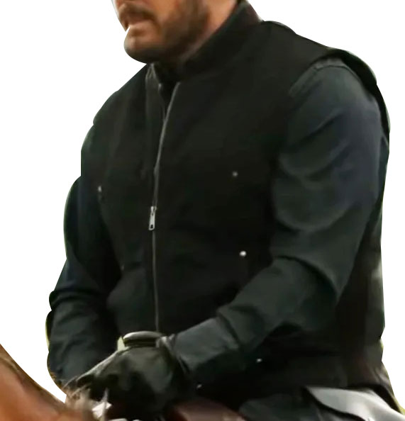 Cole Hauser Yellowstone Rip Wheeler Black Wool Vest Cole Hauser Yellowstone Rip Wheeler Black Wool Vest