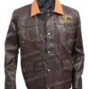  	Ian Bohen Yellowstone Ryan Distressed Brown Leather Jacket