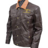  	Ian Bohen Yellowstone Ryan Distressed Brown Leather Jacket