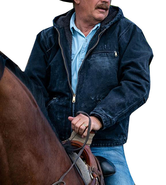 Kevin Costner Yellowstone John Dutton Hooded Blue Denim Jacket Kevin Costner Yellowstone John Dutton Hooded Blue Denim Jacket