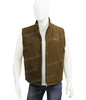  	Yellowstone S03 John Dutton Beige Mens Wool Vest