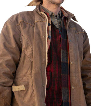  	Wes Bentley Yellow-stone Shirt Style Tan Brown Jacket
