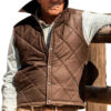  	Men Yellowstone John Dutton Quilted Black Cotton Vest Jacket