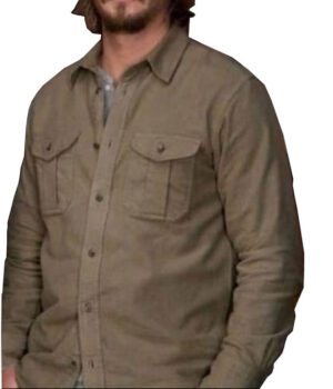  	Yellow-stone Kayce Mens Shirt Style Beige Cotton Jacket