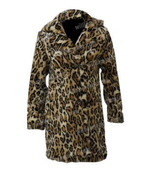  	Beth Dutton Yellowstone S02 Leopard Print Fur Trench Coat