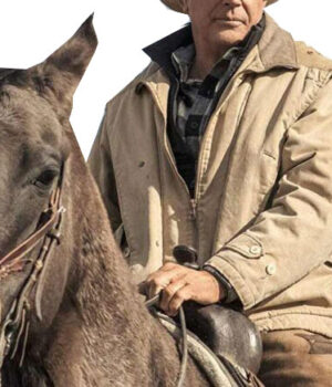  	Men John Yellow-stone Western Beige Cotton Jacket