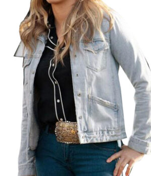  	Yellow-stone S03 Hassie Harrison Blue Sherpa Lined Denim Jacket