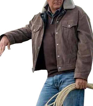  	Yellow-stone Kevin Costner Corduroy Brown Jacket