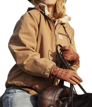  	Yellow-stone Kelly Reilly Brown Fur Collar Hooded Jacket