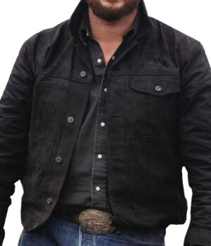  	Rip Wheeler The Yellowstone Black Cotton Jacket Mens Cole Hauser