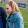  	Ted Lasso Keeley Jones Blue Faux Fur Jacket