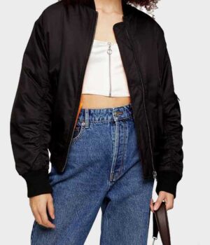  	Ted Lasso Keeley Jones Black Bomber Jacket
