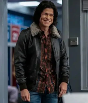  	Ted Lasso S02 Dani Rojas Sherling Fur Collar Leather Jacket